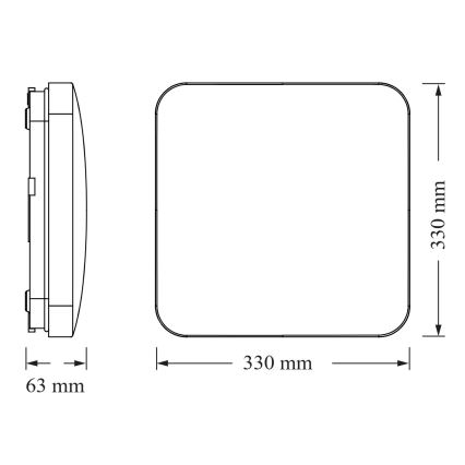 Osram - LED mennyezeti lámpa SQUARE LED/24W/230V 33x33 cm