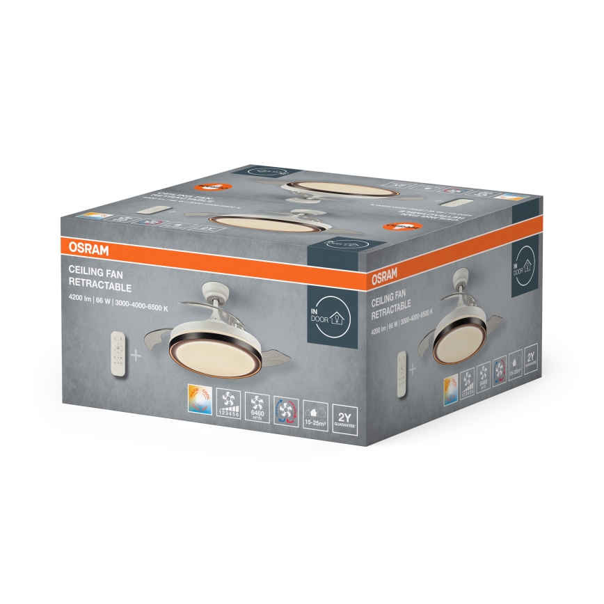 Osram - LED mennyezeti lámpa ventilátorral CEILING FAN LED/66W/230V 3000/4000/6500K fehér + távirányító