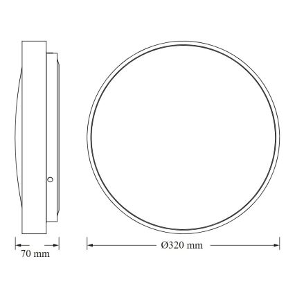 Osram - LED mennyezeti lámpatest alkonyérzékelővel CEILING LUXO LED/18W/230V átm. 32 cm fehér