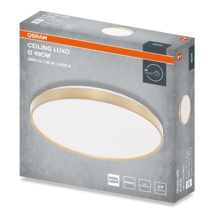 Osram - LED mennyezeti lámpatest CEILING LUXO LED/36W/230V Ø 49 cm arany
