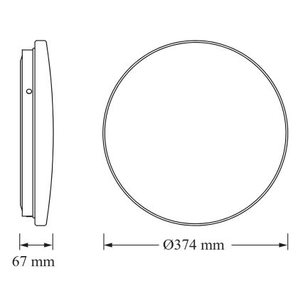 Osram – Fürdőszobai mennyezeti LED lámpatest alkonyat-érzékelővel, CEILING ROUND LED, 24 W, 230 V, 6500 K, Ø 37 cm, fehér
