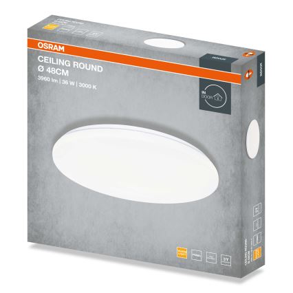 Osram - LED mennyezeti lámpatest CEILING ROUND LED/36W/230V 3000K átm. 48 cm fehér