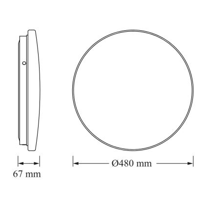 Osram - LED mennyezeti lámpatest CEILING ROUND LED/36W/230V 3000K átm. 48 cm fehér