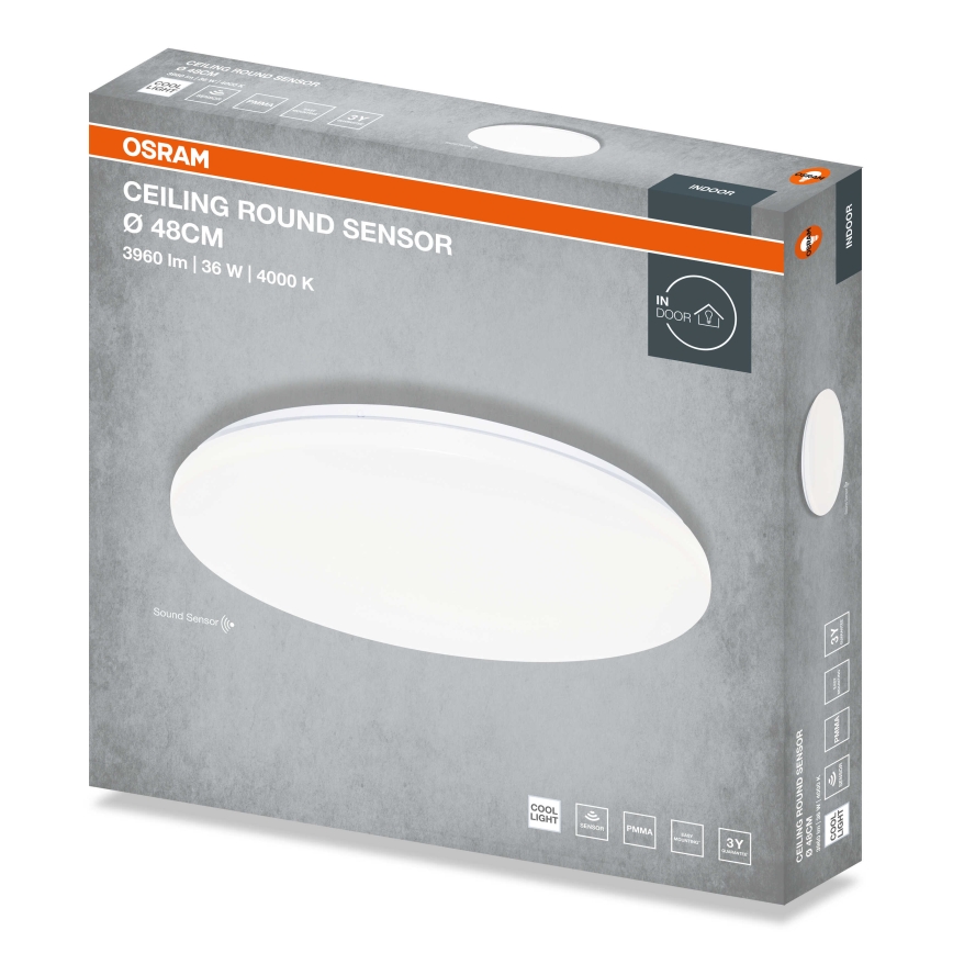 Osram - LED mennyezeti lámpa alkonyatérzékelővel CEILING ROUND LED/36W/230V 4000K átm. 48 cm fehér