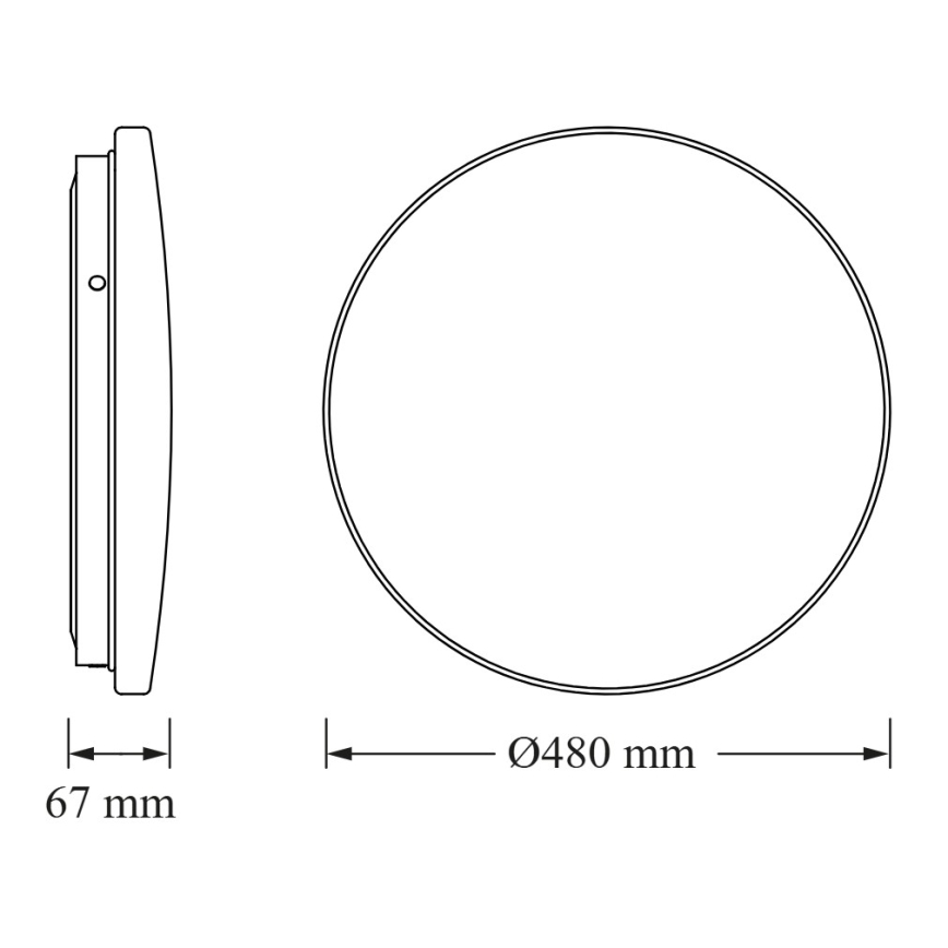 Osram - LED mennyezeti lámpa alkonykapcsolóval CEILING ROUND LED/36W/230V 6500K Ø 48 cm fehér
