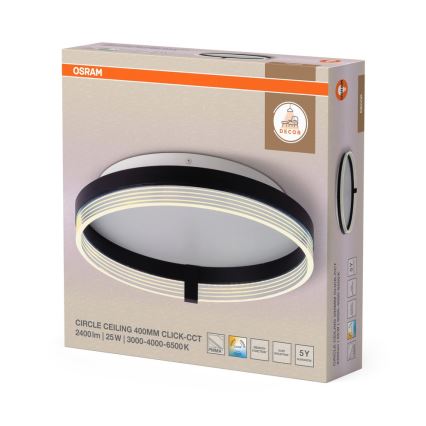 Osram - LED mennyezeti lámpa DECOR CIRCLE LED/25W/230V 3000/4000/6500K átm. 40 cm fekete/fehér