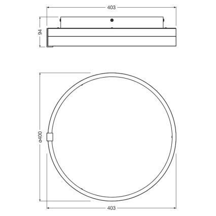 Osram - LED mennyezeti lámpa DECOR CIRCLE LED/25W/230V 3000/4000/6500K átm. 40 cm fekete/fehér