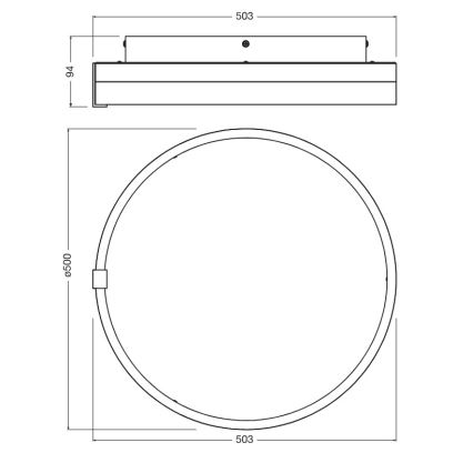 Osram - LED mennyezeti lámpatest DECOR CIRCLE LED/32W/230V 3000/4000/6500K átm. 50 cm fekete/fehér