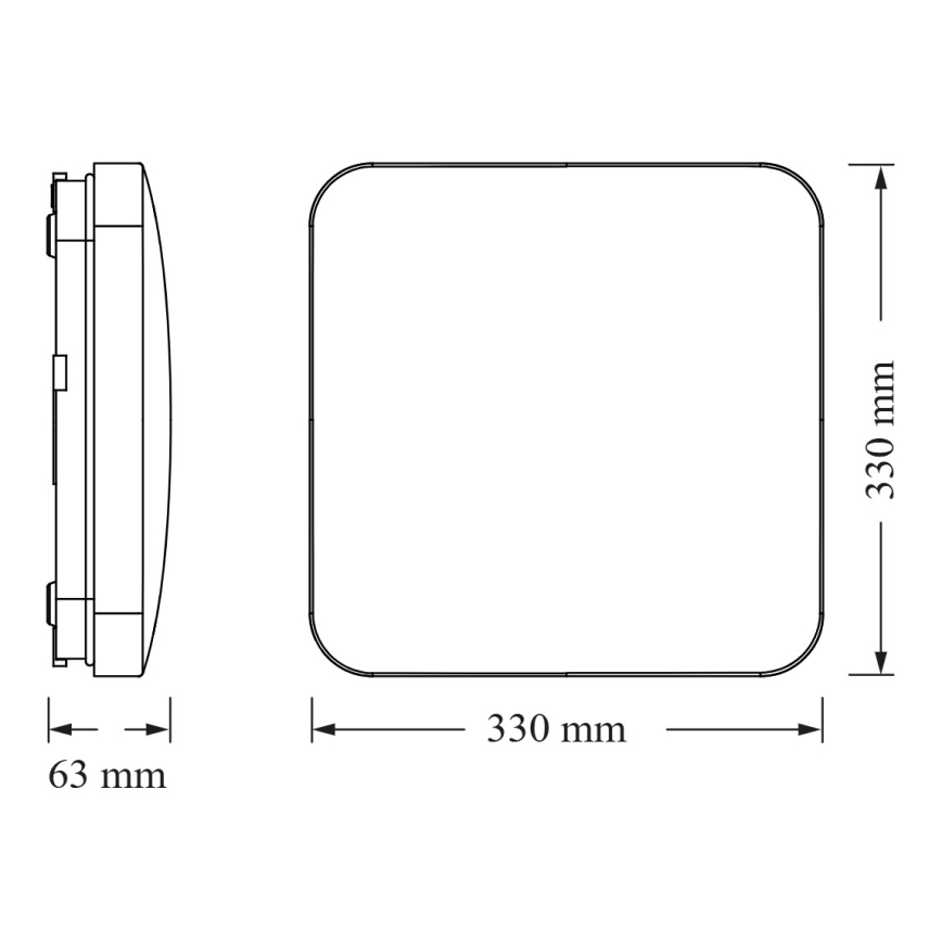 Osram - LED mennyezeti lámpatest alkonyatérzékelővel SQUARE LED/24W/230V 33x33 cm