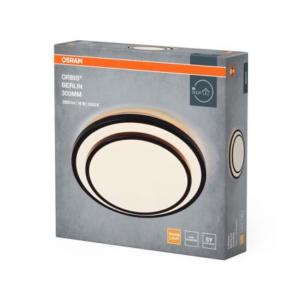 Osram - LED mennyezeti lámpatest ORBIS BERLIN LED/16W/230V átm. 29,3 cm fekete