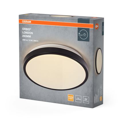 Osram - LED mennyezeti lámpatest ORBIS LONDON LED/16W/230V Ø 28 cm fekete