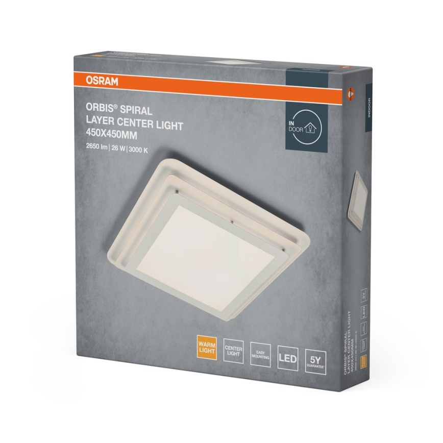 Osram - LED mennyezeti lámpatest ORBIS SPIRAL LED/26W/230V 45x45 cm fehér