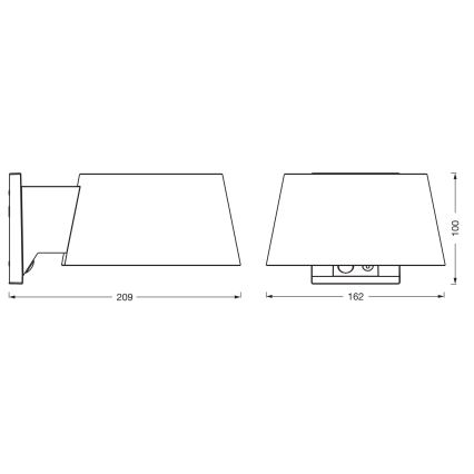 Osram - LED napelemes fali lámpa érzékelővel ENDURA STYLE LED/10,1W/4,2V 2000 mAh IP54 antracit