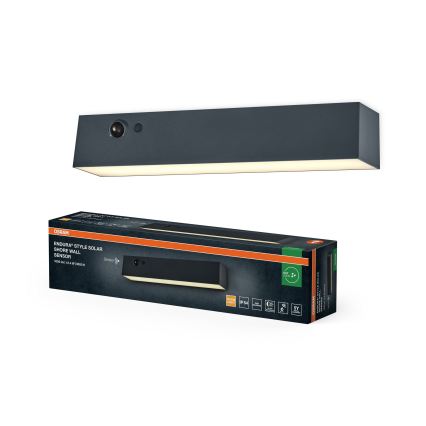 Osram - LED napelemes fali lámpa érzékelővel ENDURA STYLE LED/12,4W/4,2V 2000 mAh IP54 antracit