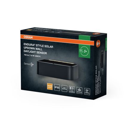 Osram - LED fényerőszabályozható napelemes fali lámpa ENDURA STYLE LED/7,6W/4,2V 2000 mAh IP65 antracit