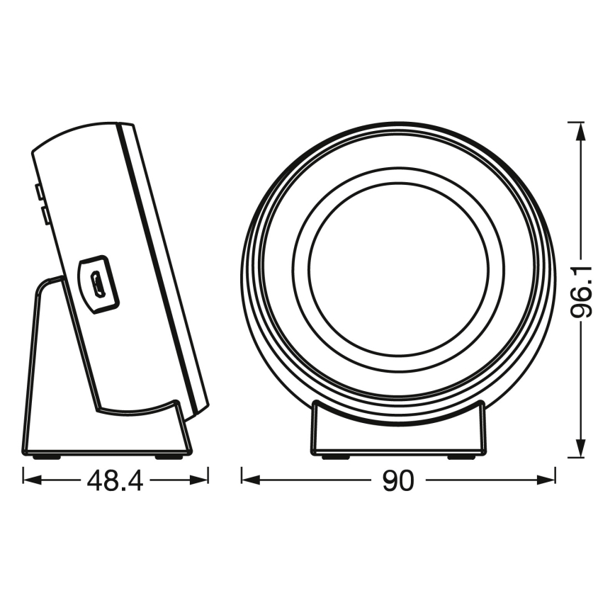 Osram - LED digitális óra háttérvilágítással NIGHTLUX LED/0,3W/5V 1000mAh 3000/4000/6500K fehér