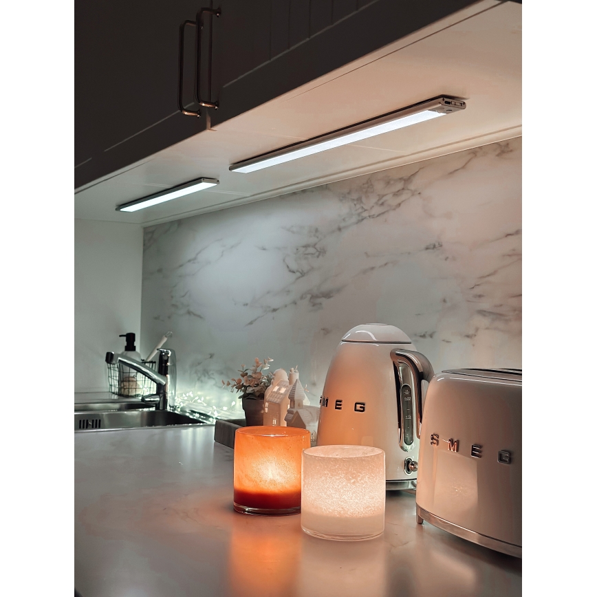 Osram - LED alá szerelhető lámpa mozgás- és alkonyatérzékelővel LINEAR LED/3,2W/3,7V 500 mAh 3000/4000/6500K 40 cm szürke