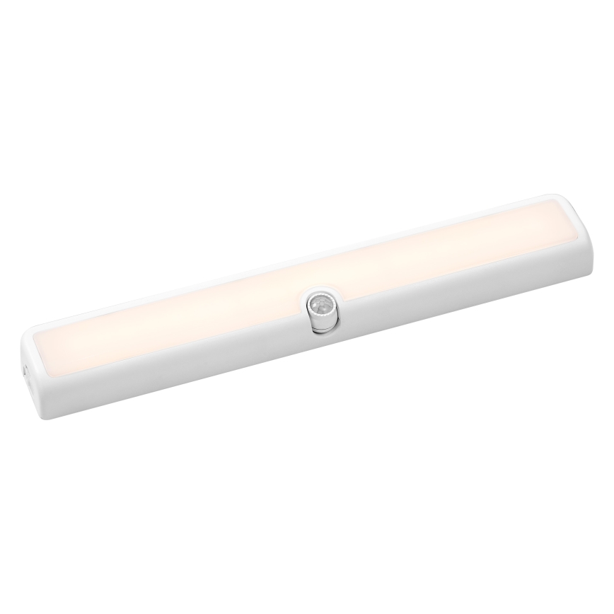 Osram - LED dimmelhető polc alá szerelhető világítótest mozgás- és szürkületérzékelővel LINEAR LED/3,8W/5V/3xAA 3000K 30 cm fehér