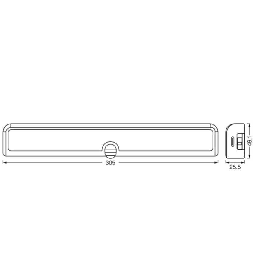 Osram - LED dimmelhető polc alá szerelhető világítótest mozgás- és szürkületérzékelővel LINEAR LED/3,8W/5V/3xAA 3000K 30 cm fehér