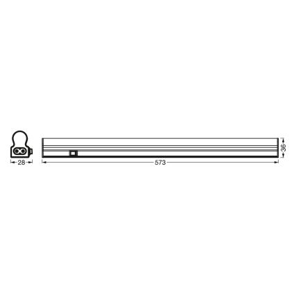 Osram - BATTEN LED pult alatti lámpa, mozgásérzékelővel, 4W/230V, 3000K, 60 cm, fehér