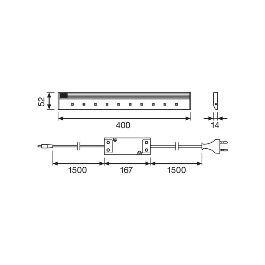 Osram - LED Pultmegvilágító érzékelős SLIMSHAPE LED/13W/230V