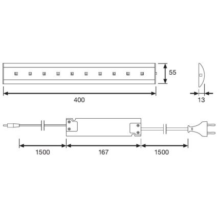 Osram - LED Pultmegvilágító SLIMSHAPE 1xLED/13W/230V