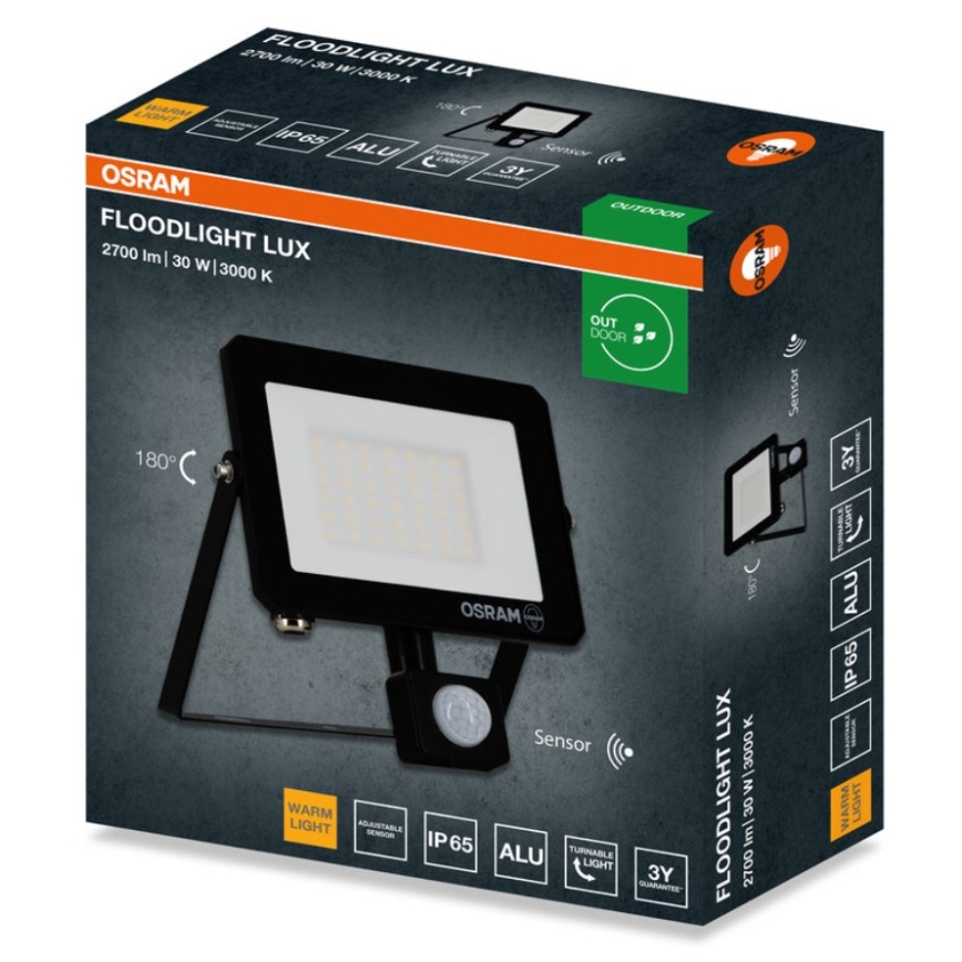 Osram - LED reflektor érzékelővel FLOODLIGHT LED/30W/230V 3000K IP65