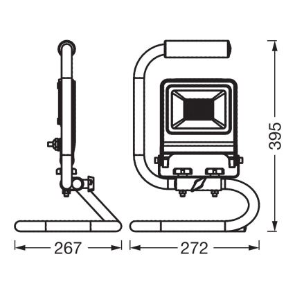 Osram - LED-reflektor S-STAND tartóval LED/50W/230V 4000K IP65 antracit