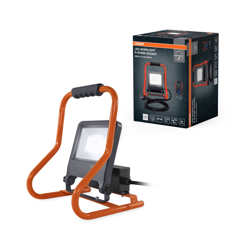 Osram - LED-reflektor tartóval és aljzatokkal R-STAND LED/50W/230V 4000K IP44 narancssárga/antracit