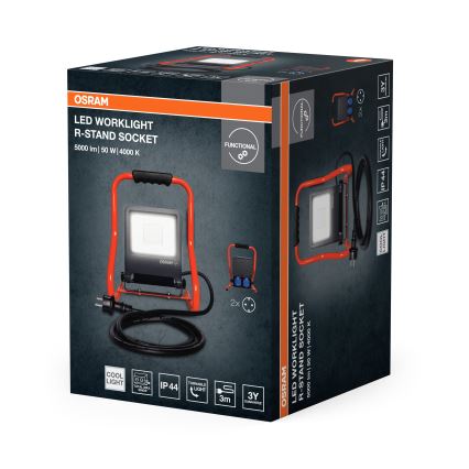 Osram - LED-reflektor tartóval és aljzatokkal R-STAND LED/50W/230V 4000K IP44 narancssárga/antracit