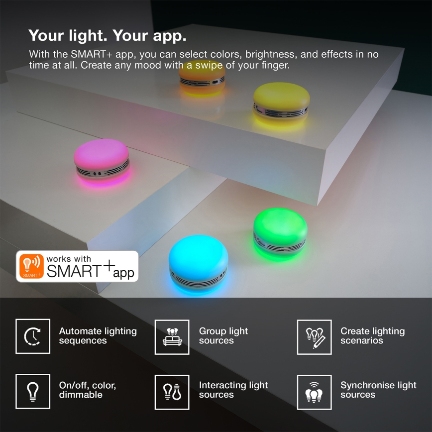 Osram - LED RGB fényerőszabályozható hangszóró SMART+ MACARON LED/1,75W/3,7V 450 mAh narancssárga