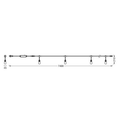 Osram - LED RGB dimmelhető kültéri fényfüzér SMART+ STRING 12xLED/230V 7,47m IP44 Wi-Fi