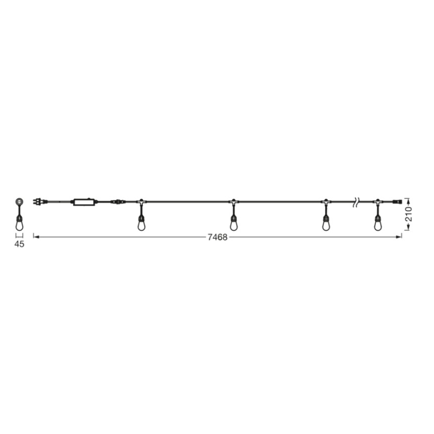 Osram - LED RGB dimmelhető kültéri fényfüzér SMART+ STRING 12xLED/230V 7,47m IP44 Wi-Fi