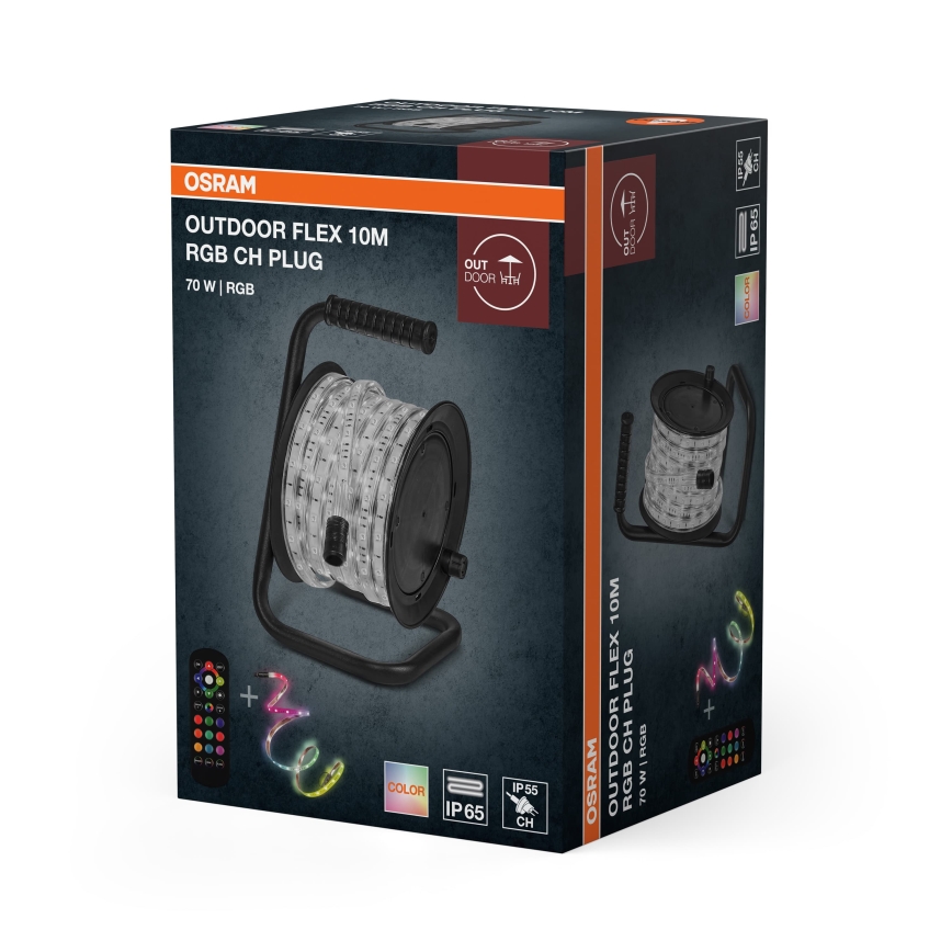 Osram - fényerőszabályozható RGB LED kültéri szalag FLEX 10m LED/70W/230V IP65 + távirányító
