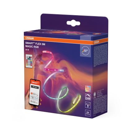 Osram - LED RGB fényerőszabályozható szalag SMART+ MAGIC FLEX 5m LED/24W/230V Wi-Fi + távirányító