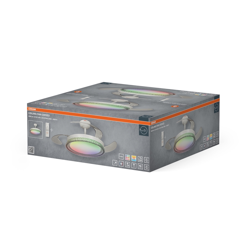 Osram - RGB LED dimmelhető mennyezeti lámpatest ventilátorral CIERZO LED/35W/230V 3000-6500K + távirányító