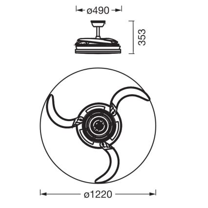 Osram - RGB LED dimmelhető mennyezeti lámpatest ventilátorral CIERZO LED/35W/230V 3000-6500K + távirányító