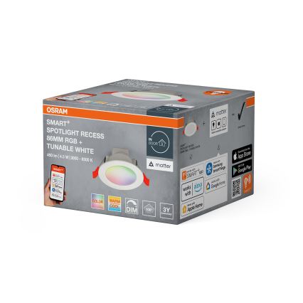 Osram - RGB LED fényerőszabályozható beépíthető mennyezeti lámpa SMART+ DOWNLIGHT LED/4,5W/230V 3000-6500K Wi-Fi