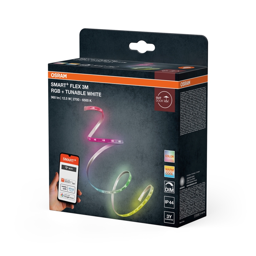 Osram - LED RGB+TW dimmelhető kültéri szalag SMART+ FLEX 3m LED/12,5W/230V 2700-6500K IP44 Wi-Fi