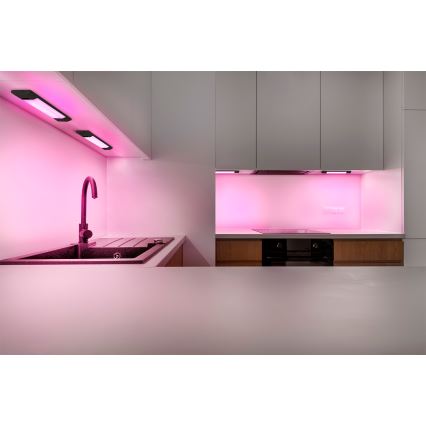 Osram - LINEAR EDGE RGBW LED, dimmelhető pult alatti lámpatest mozgásérzékelővel, LED/4W/230V, 30 cm, fekete + távirányító