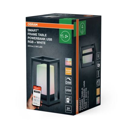 Osram - LED RGBW Fényerőszabályozható asztali lámpa SMART+ LED/5W/5V 3000K IP44 Wi-Fi