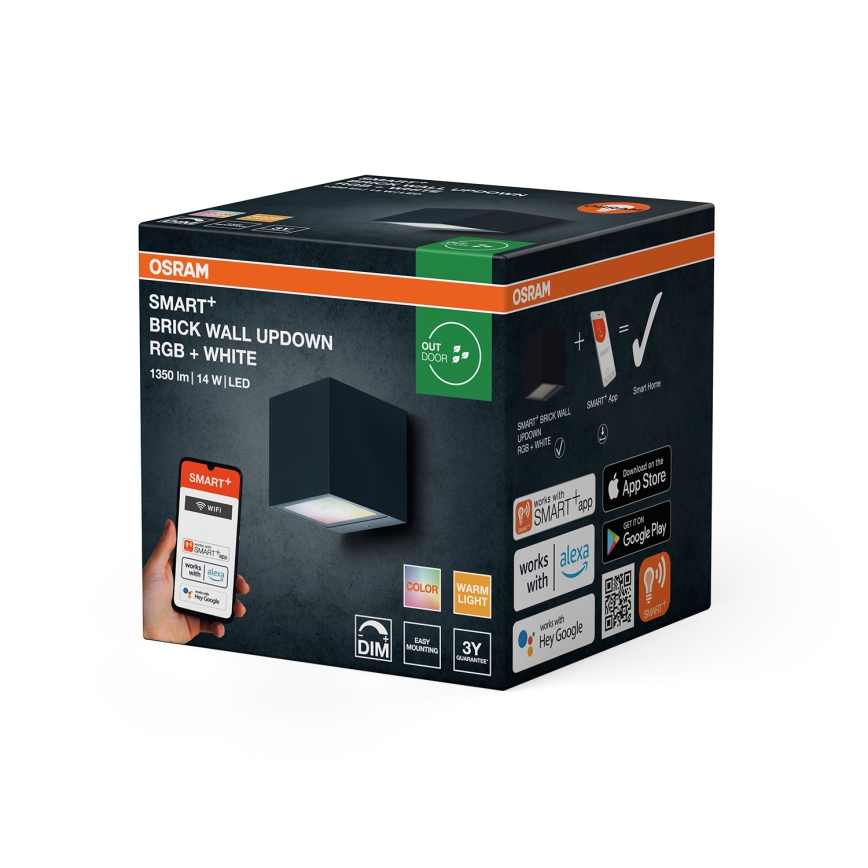 Osram - SMART+ BRICK RGBW LED dimmelhető kültéri fali lámpa LED/14W/230V IP44 Wi-Fi