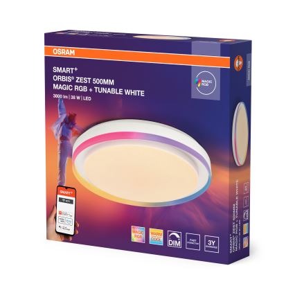 Osram - LED RGBW Fényerőszabályozható mennyezeti lámpatest SMART+ MAGIC LED/38W/230V Ø 49 cm fehér 2700-6500K Wi‑Fi