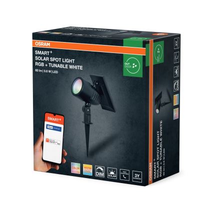 Osram - LED RGBW dimmelhető napelemes lámpa SMART+ SOLAR LED/0,6W/3,7V 2000 mAh 3000-6500K IP44