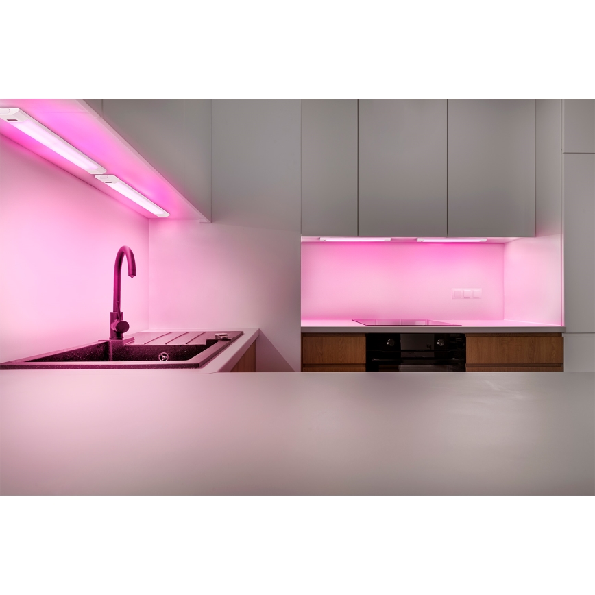Osram - LED RGBW dimmelhető alá szerelhető lámpatest mozgásérzékelővel LINEAR EDGE LED/8W/230V 50 cm fehér + távirányító