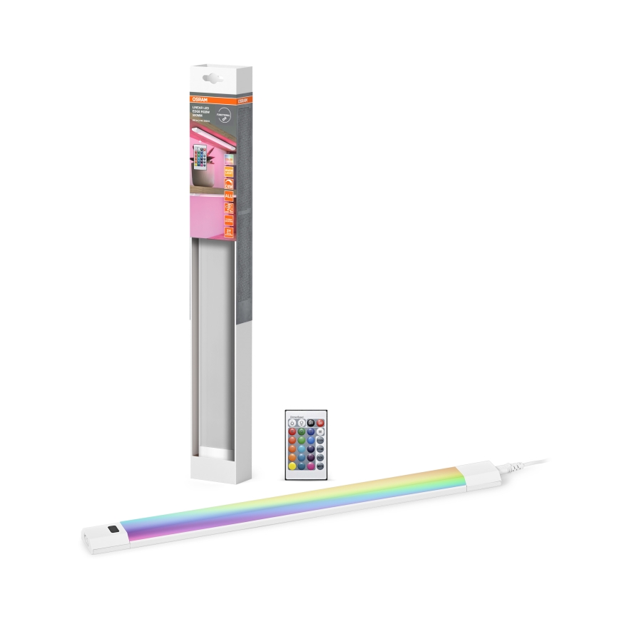 Osram - LED RGBW dimmelhető alá szerelhető lámpatest mozgásérzékelővel LINEAR EDGE LED/8W/230V 50 cm fehér + távirányító