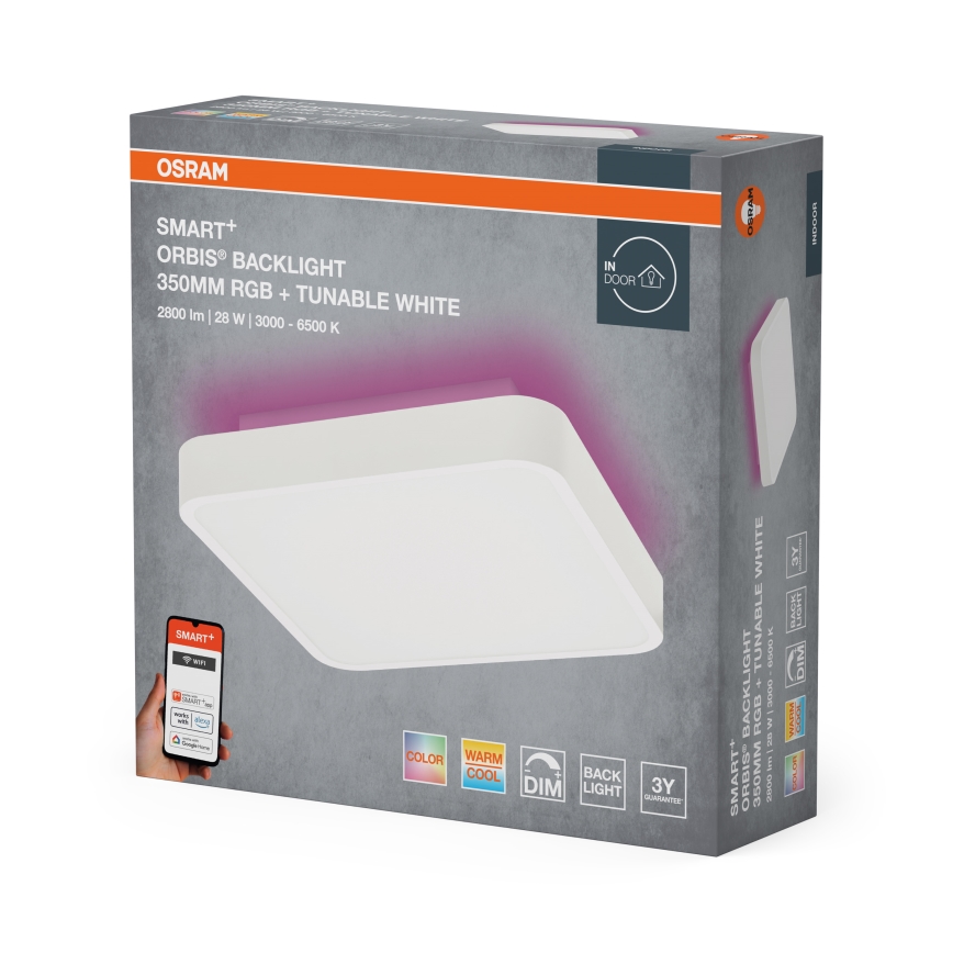 Osram - LED RGBW dimmelhető mennyezeti lámpatest SMART+ ORBIS LED/28W/230V 35x35 cm 2700-6500K Wi-Fi