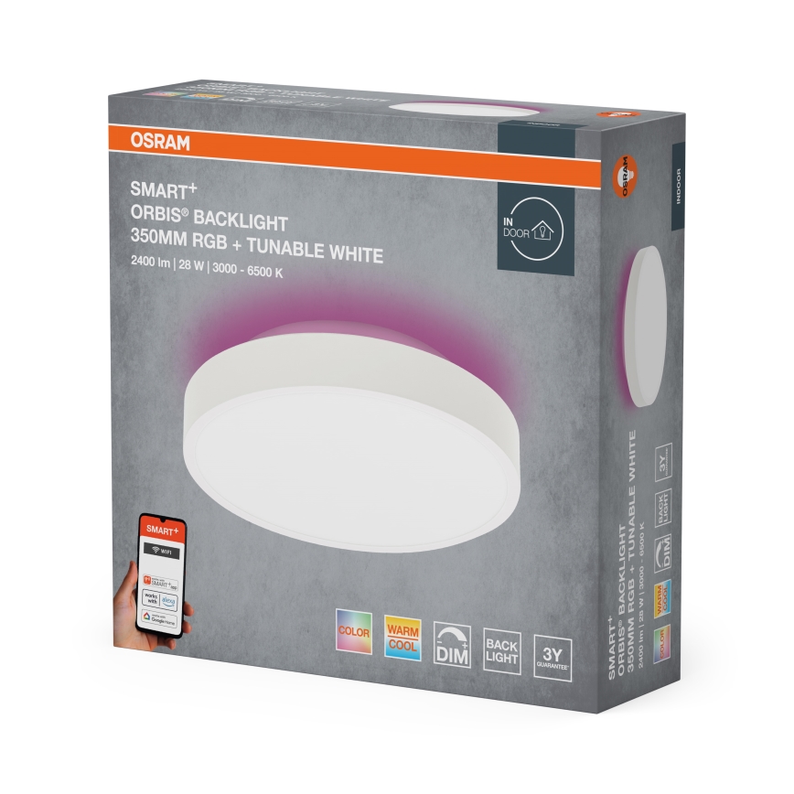 Osram - SMART+ ORBIS LED RGBW dimmelhető mennyezeti lámpatest LED/28W/230V átm. 35 cm 2700-6500K Wi-Fi