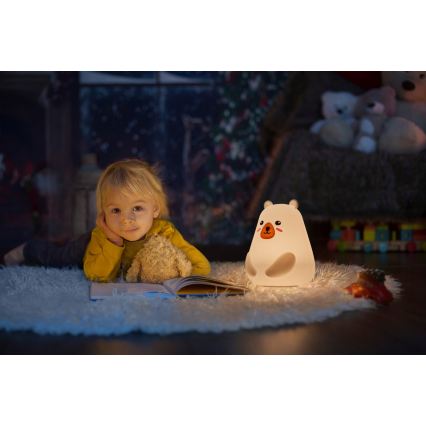 Osram - LED RGBW fényerőszabályozható gyermek érintős lámpa NIGHTLUX BEAR LED/0,7W/3,7V 1200 mAh fehér