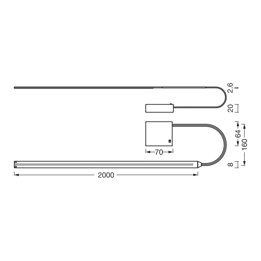Osram - LED szalag FLEX COB BATTERY 2m LED/3,3W/4xAA
